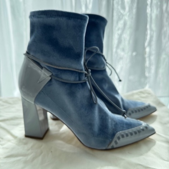 JESSICA BEDARD Velvet Sky Blue Star Ankle Boot - IT/EU 37 - Picture 1 of 11